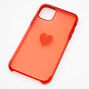 Red Frosted Heart Phone Case - Fits iPhone 11,
