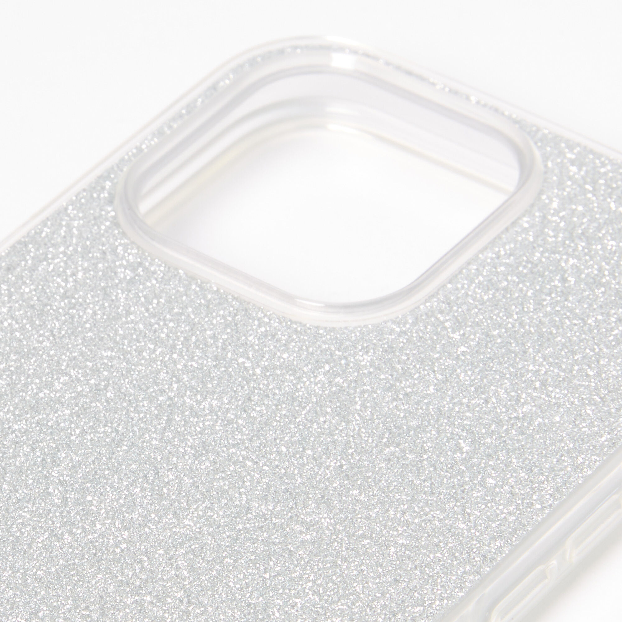 Silver Glitter Protective Phone Case - Fits iPhone® 13 Pro,
