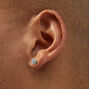 Clous d&rsquo;oreilles panier en zircon cubique 4&nbsp;mm acier inoxydable couleur argent&eacute;e,