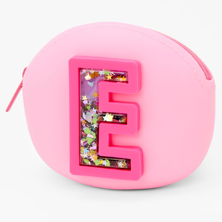 Shaker Initial Jelly Coin Purse - Pink, E,