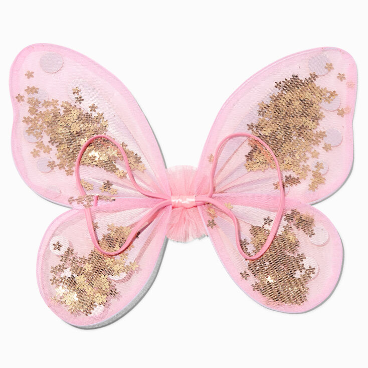 Claire&#39;s Club Gold &amp; Pink Shaker Wings,