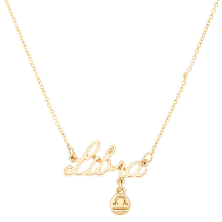 Claire's Collier à pendentif zodiaque doré Balance