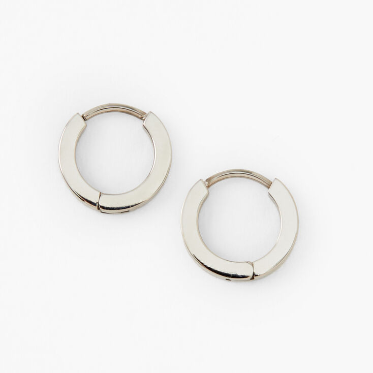 Silver Titanium 7MM Thick Hoop Earrings,