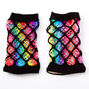 Rainbow Tie Dye Layered Fishnet Gloves,