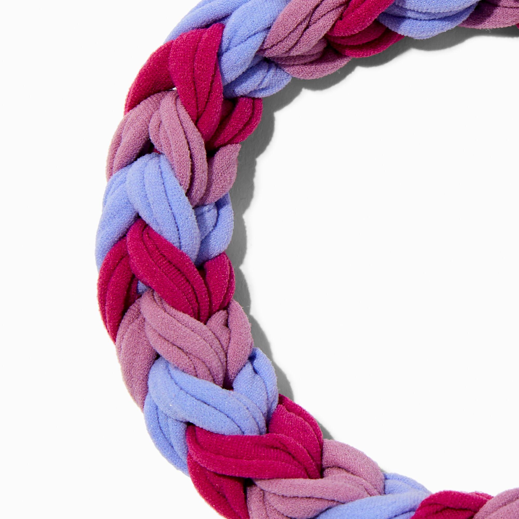 Bandeau de sport tressé rose et violet,