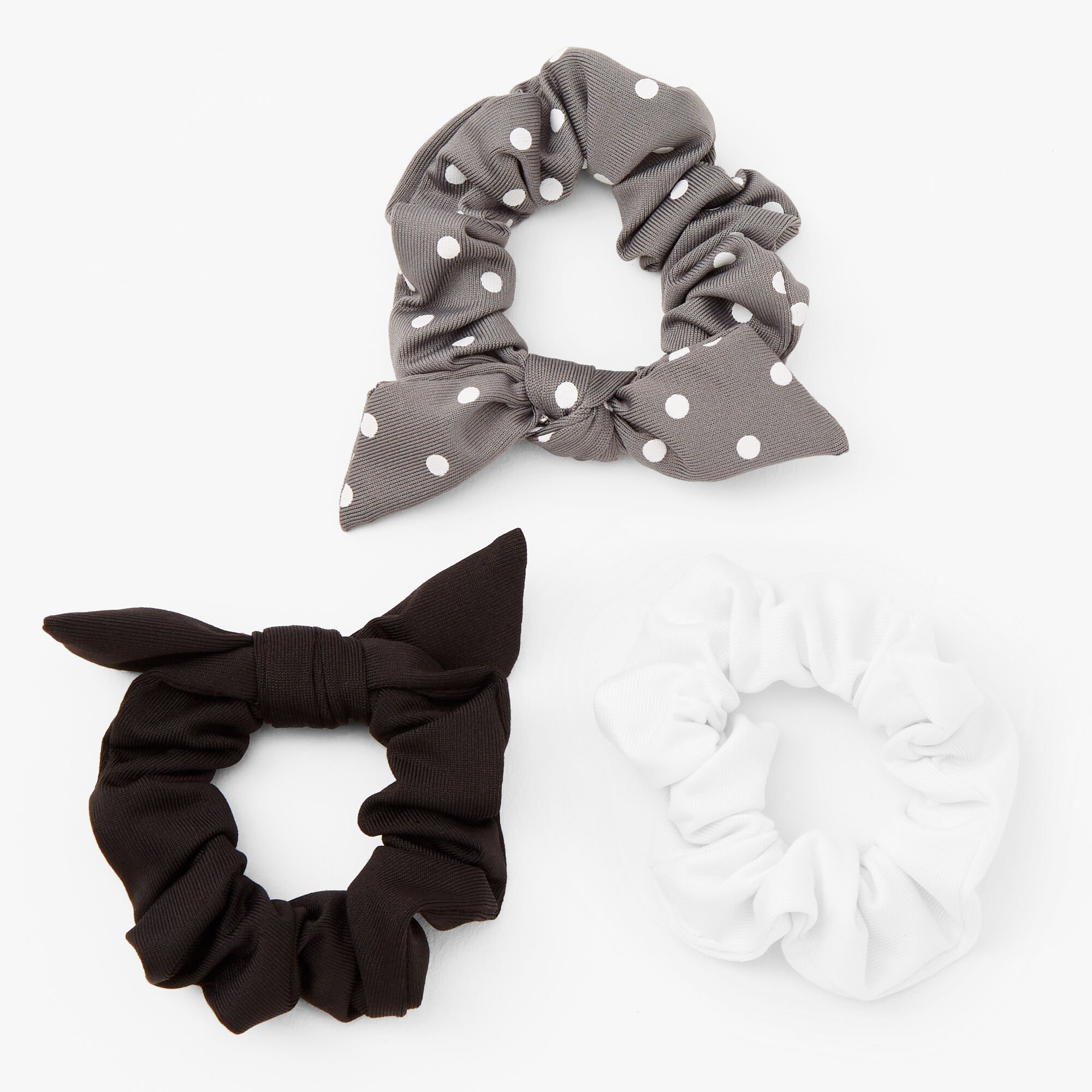 View Claires Club Polka Dot Scrunchies 3 Pack Black information