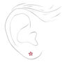 14kt White Gold Rose Crystal Daisy Studs Ear Piercing Kit with Ear Care Solution,