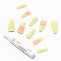 Lime Swirl Tip Squareletto Vegan Faux Nail Set - 24 Pack,