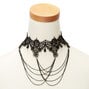 Lace Swag Choker Necklace - Black,