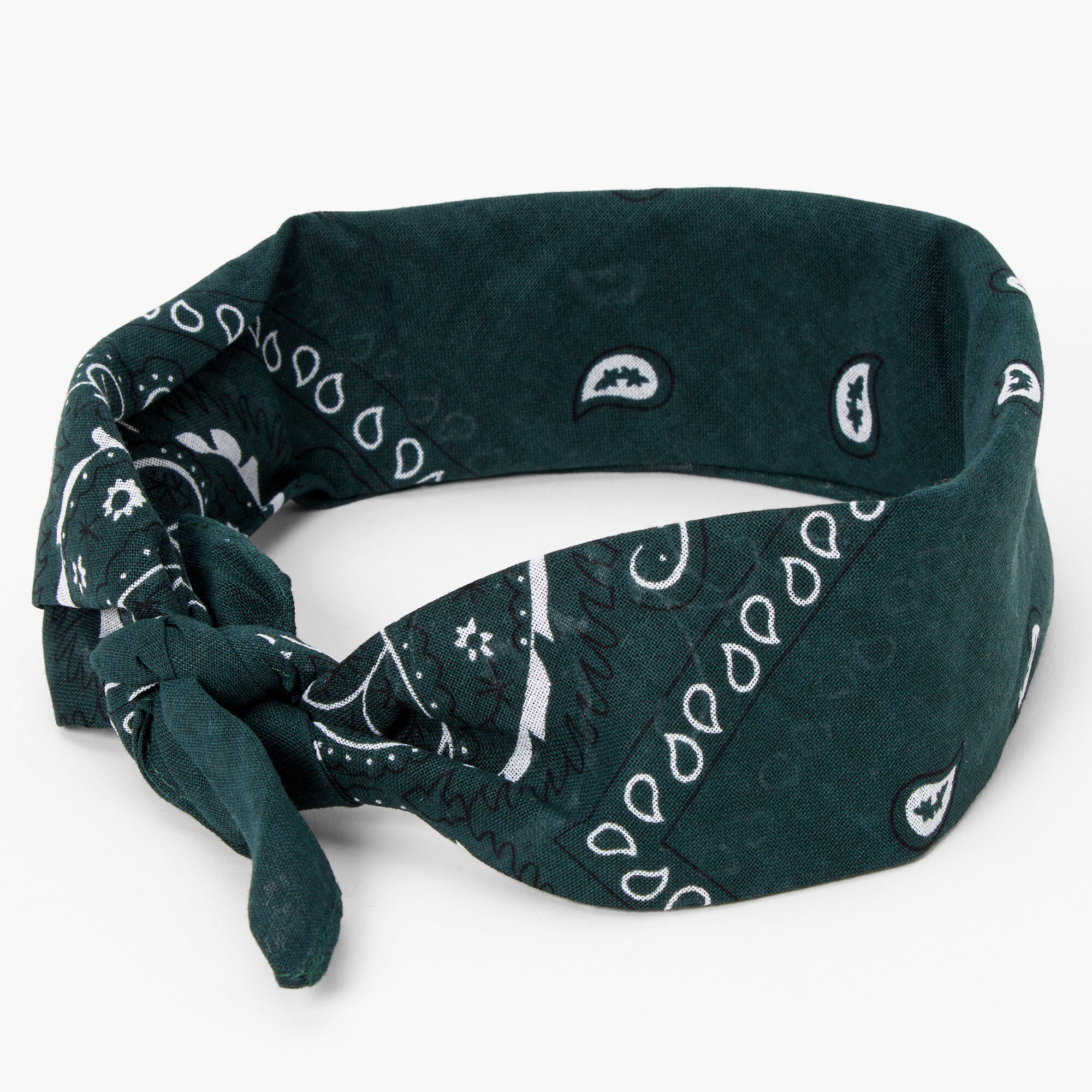 Paisley Bandana Headwrap - Hunter Green,