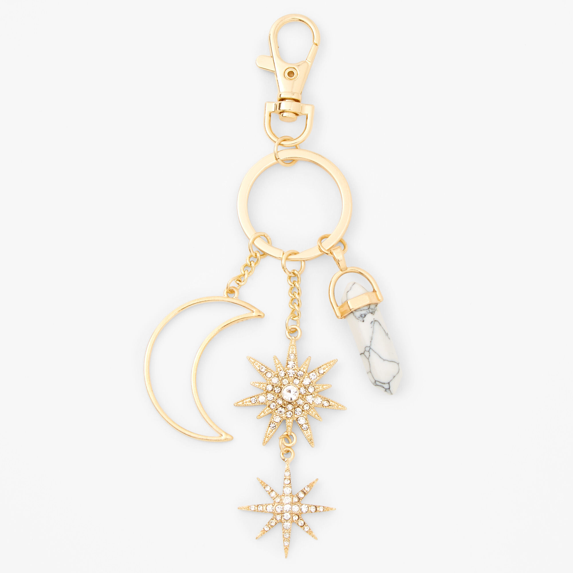 Gold Cosmic Crystal Zodiac Keychain,