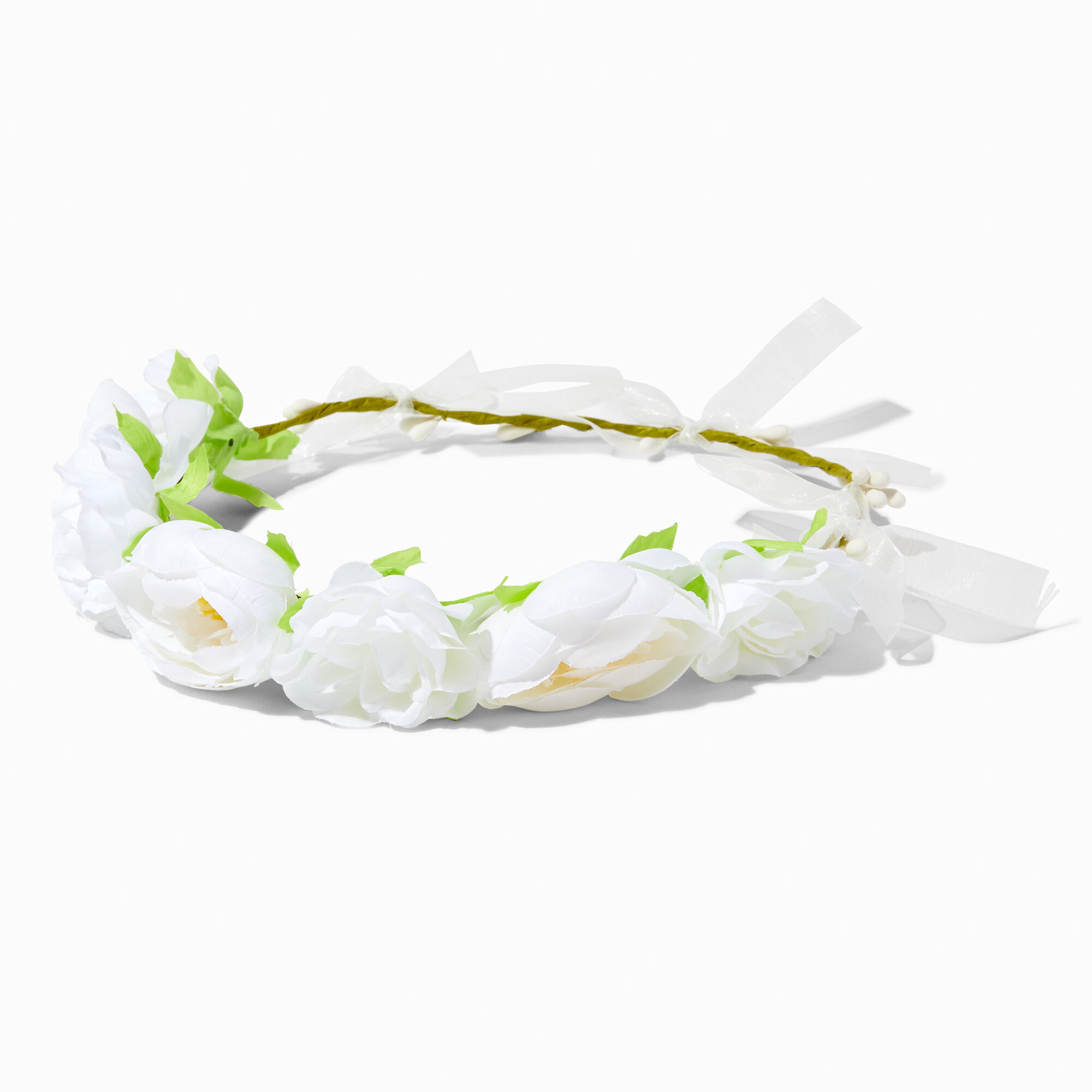 Small white top flower crown