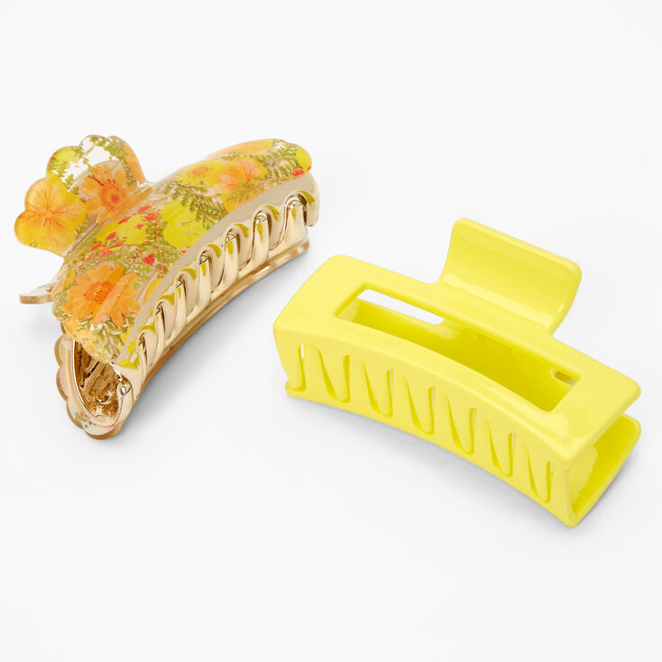 Yellow Daisy Hair Claws - 2 Pack,