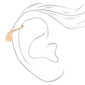 Gold Happy Face 10MM Bubble Cartilage Hoop Earring,