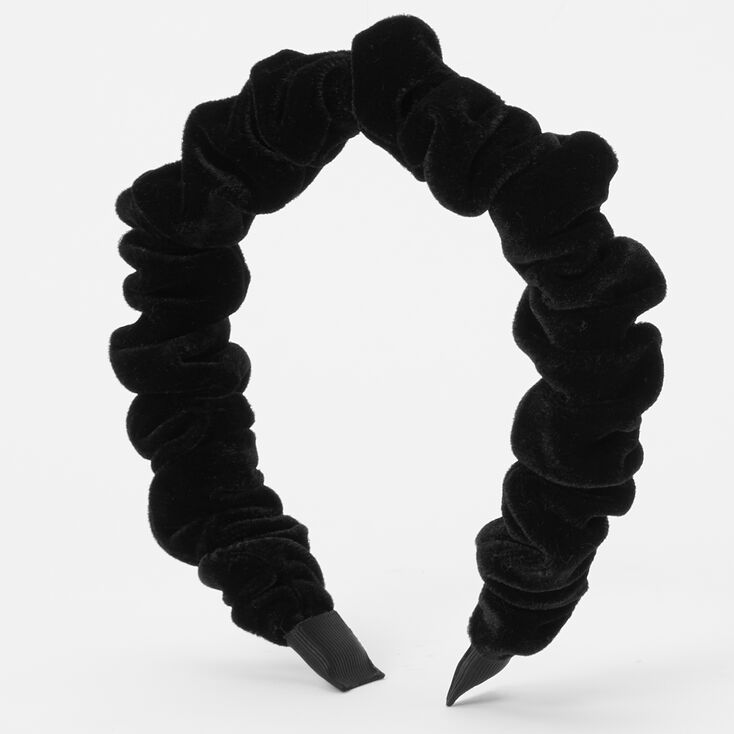 Claire's Serre-tête bouffant en imitation velours - Noir