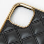 Black Quilted Phone Case with Gold Chain - Fits iPhone&reg; 12/12 Pro,