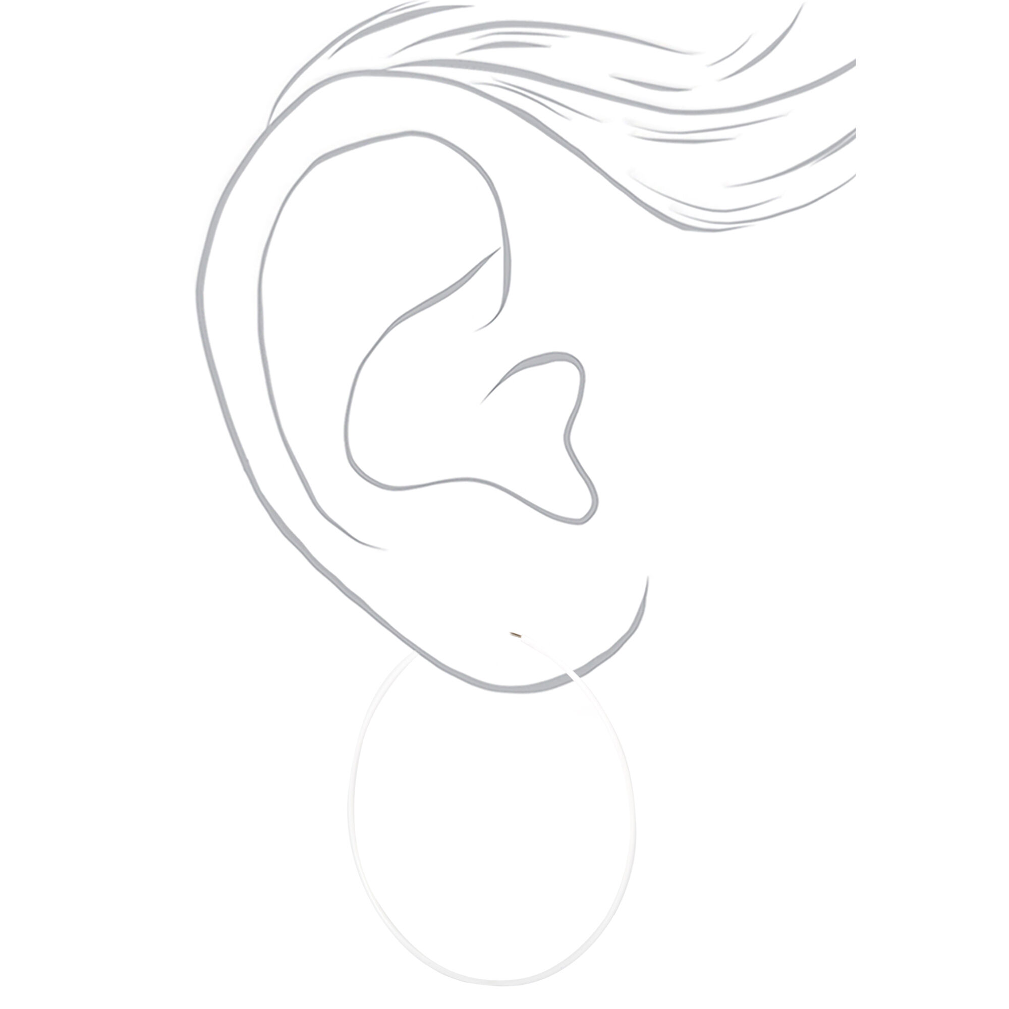 White 40MM Hoop Earrings,