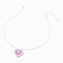 Glow in the Dark Purple Fairy Heart Locket Necklace,