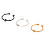 Mixed Metal Beaded Faux Hoop Nose Rings - 3 Pack,