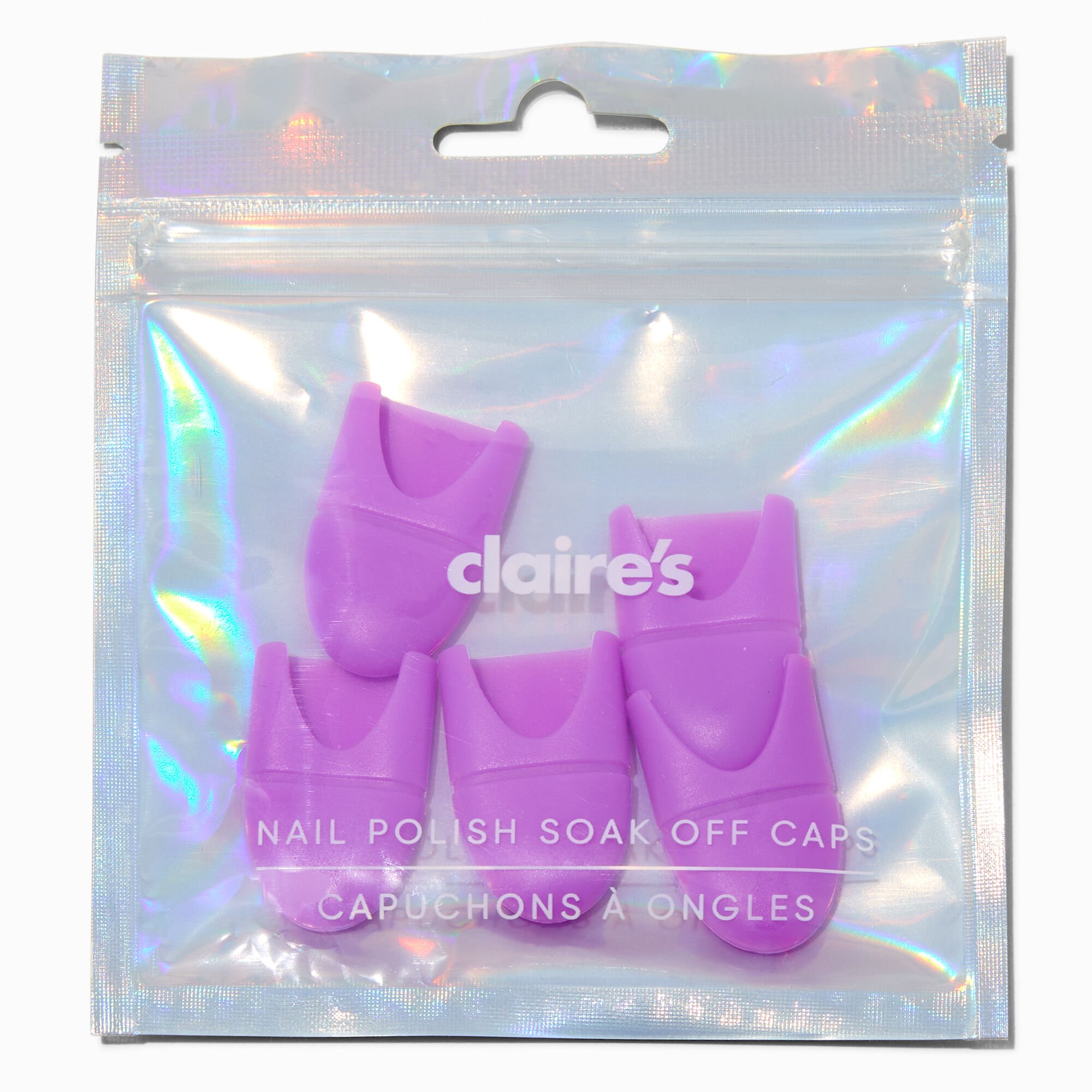 Purple Nail Polish Soak-Off Caps - 5 Pack,