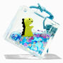 Dinosaur Cube Water-Filled Glitter Keyring,