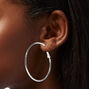 Silver-tone 50mm Hoop Earrings,