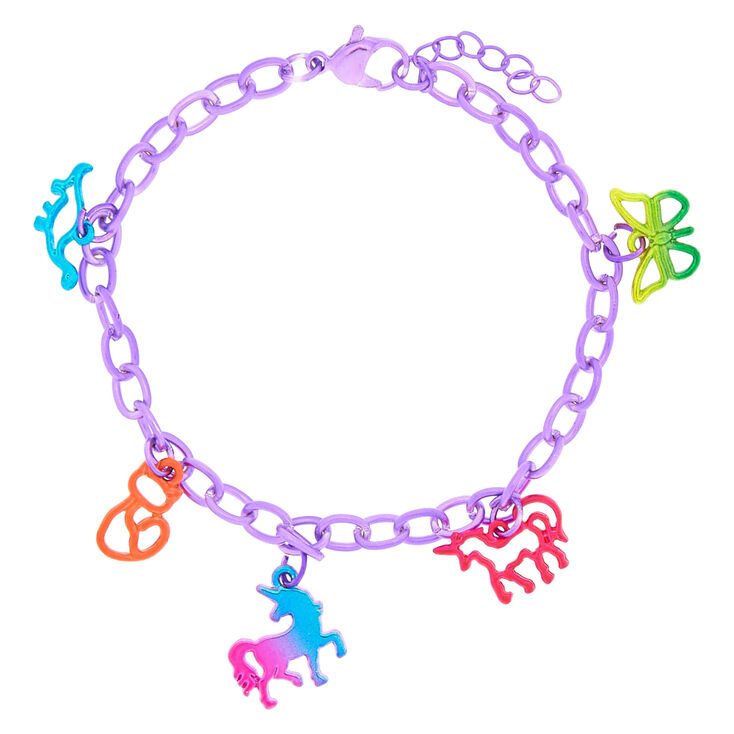 Neon Animal Charm Bracelet Claire S Us Neon Animal Charm Bracelet