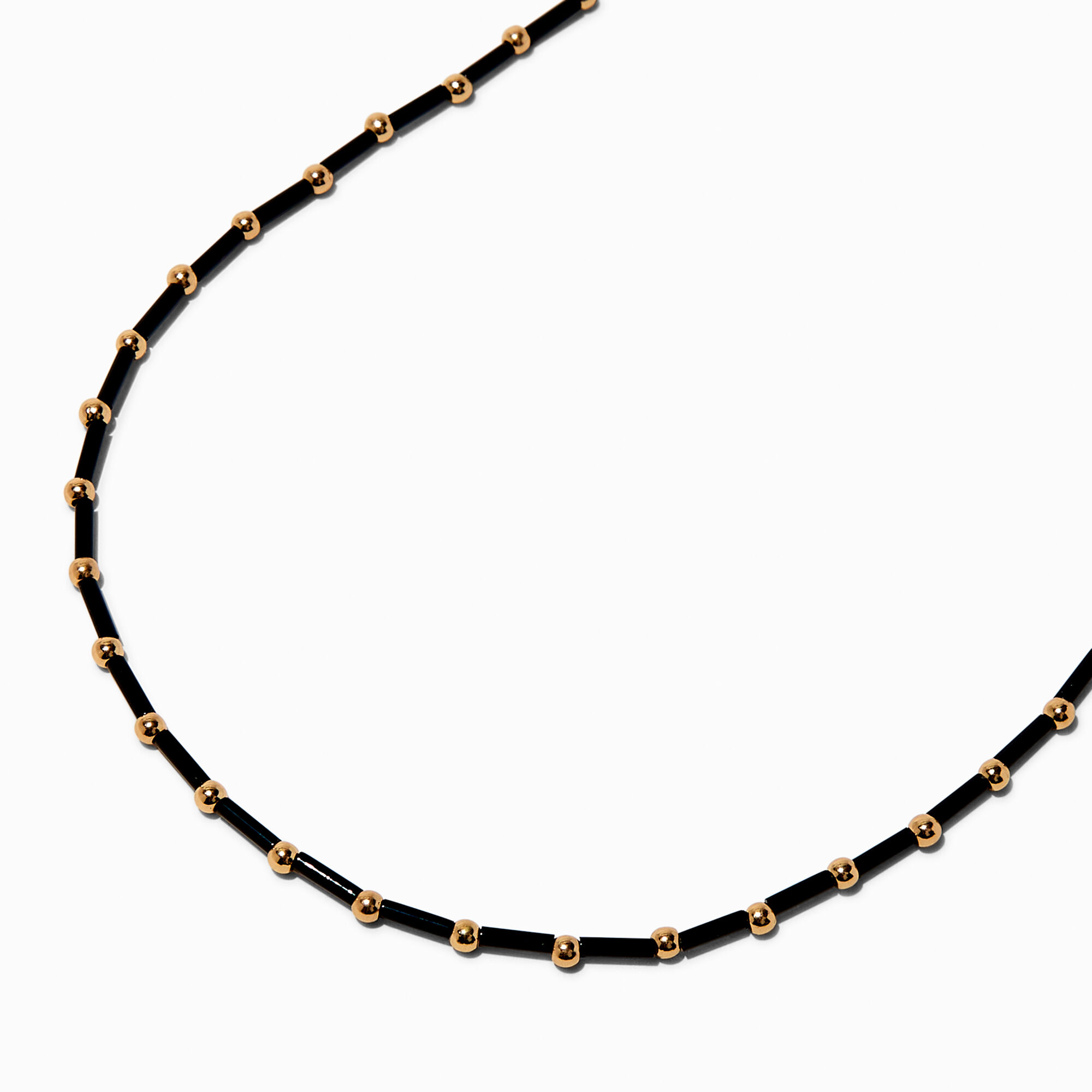 View Claires Bugle Bead GoldTone Necklace Black information
