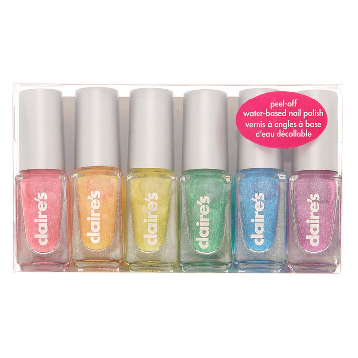 Rainbow Peel-Off Nail Polish Set - 6 Pack,