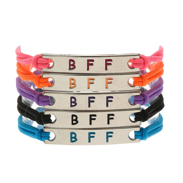 5 Pack Best Friend Neon Corded Bracelets,