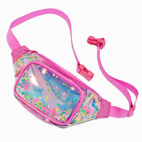Claire&#39;s Club Clear Holographic Shaker Belt Bag,