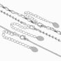 Silver-tone Paperclip &amp; Ball Chain Cross Necklaces - 3 Pack,