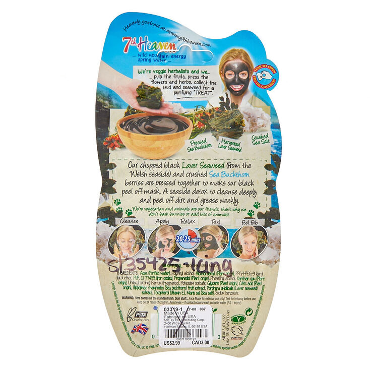 7th Heaven Black Seaweed Peel-Off Mask,