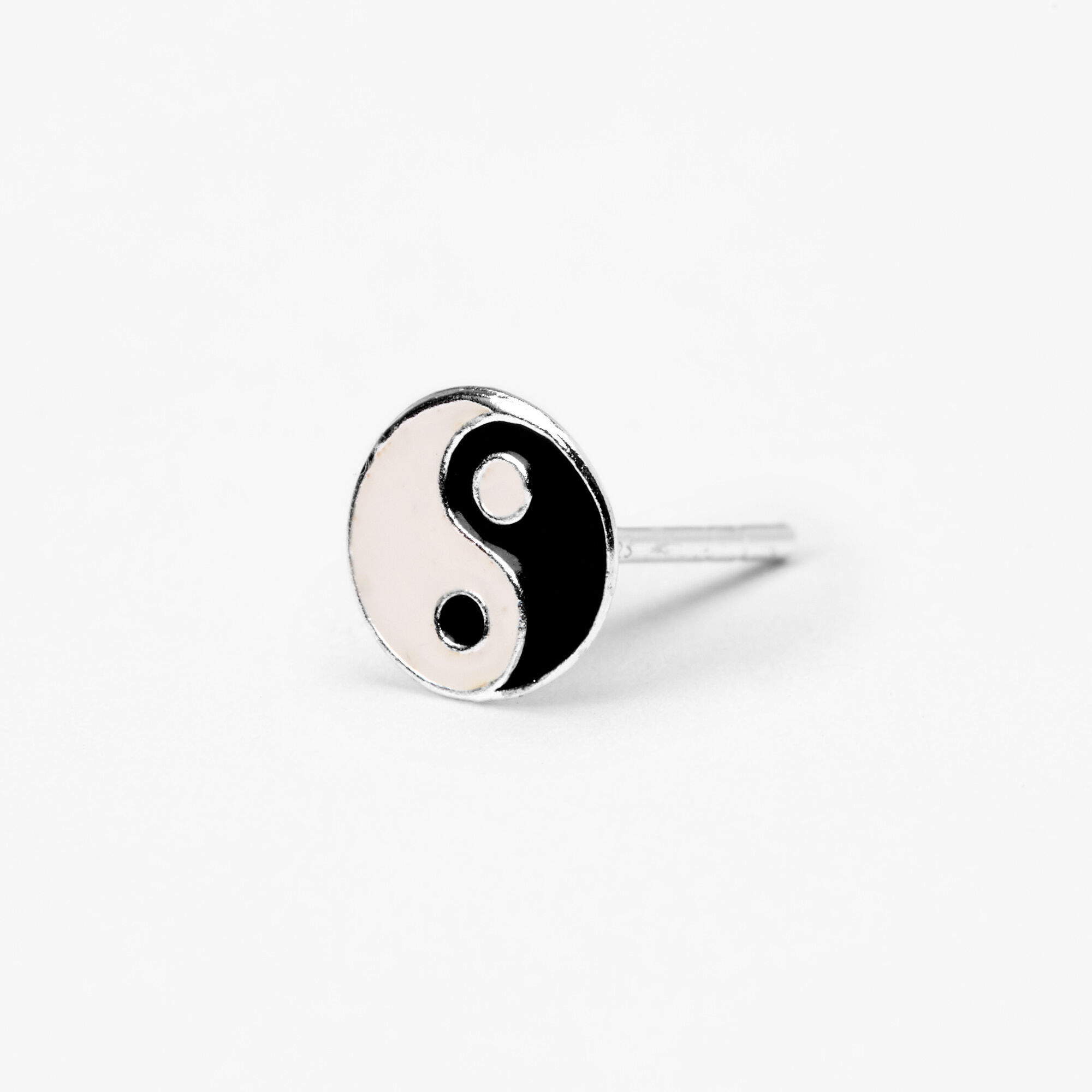 Yin yang stud earrings sterling clearance silver