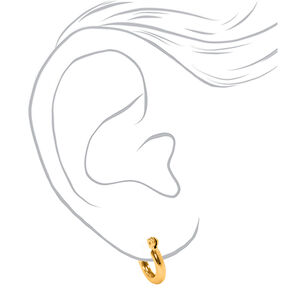 Gold-tone 10mm Tube Hoop Earrings,