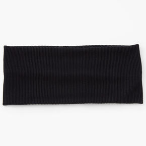 Flat Ribbed Headwrap - Black,