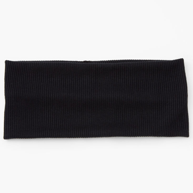Flat Ribbed Headwrap - Black | Claire's US
