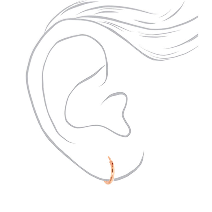 18kt Rose Gold Plated 12MM Hinge Hoop Earrings,