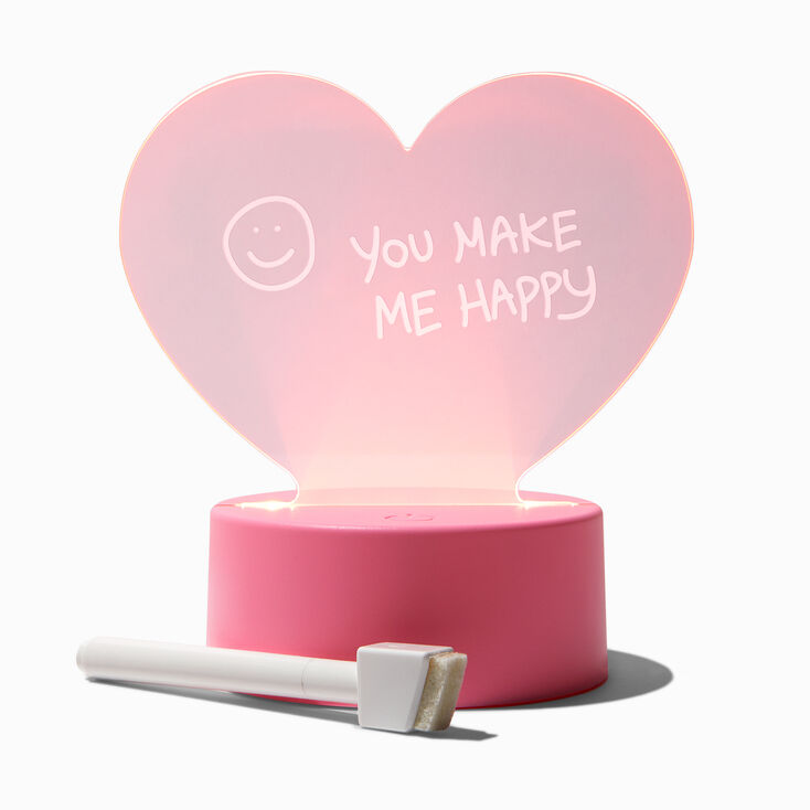 Heart-Shaped Light-Up Dry Erase Board,