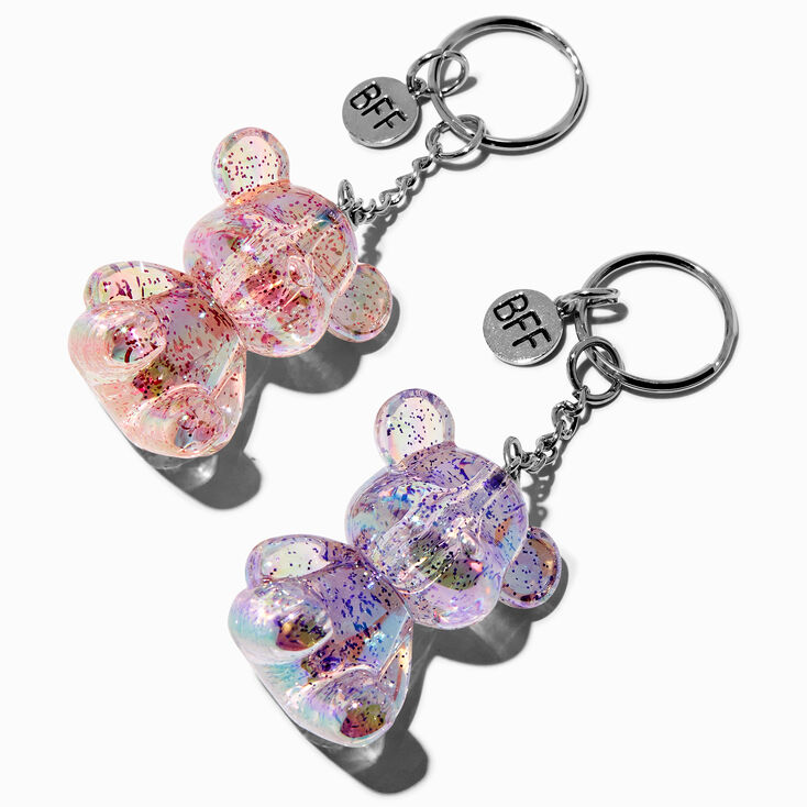 3D Glitter Bear Best Friends Keyrings - 2 Pack,