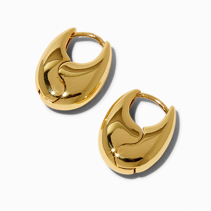JAM + RICO x Claire&#39;s 18k Yellow Gold Plated Cowrie Seashell Hoop Earrings,