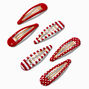 Claire&#39;s Club Red Mixed School Snap Hair Clips - 6 Pack,
