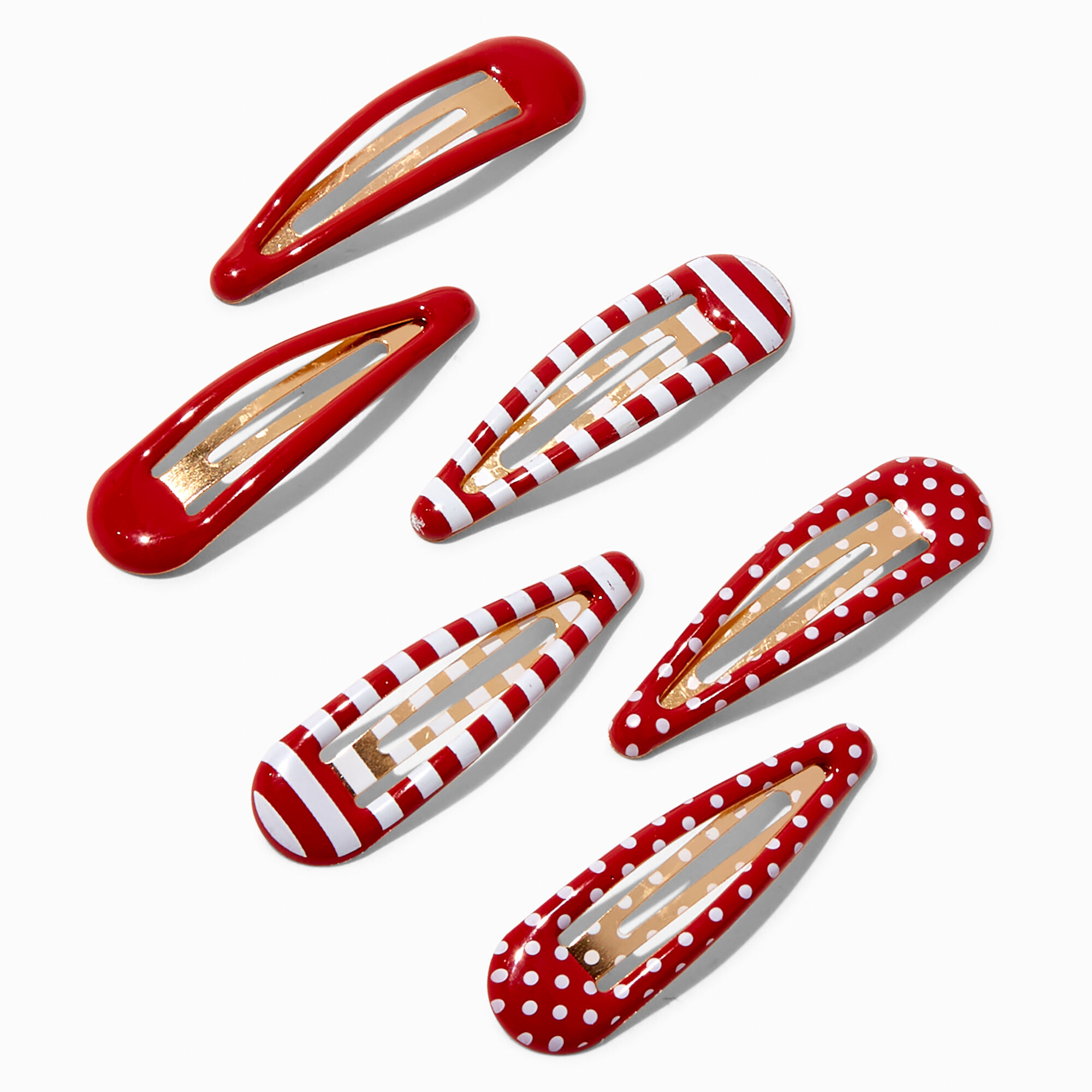 View Claires Club Mixed School Snap Hair Clips 6 Pack Red information