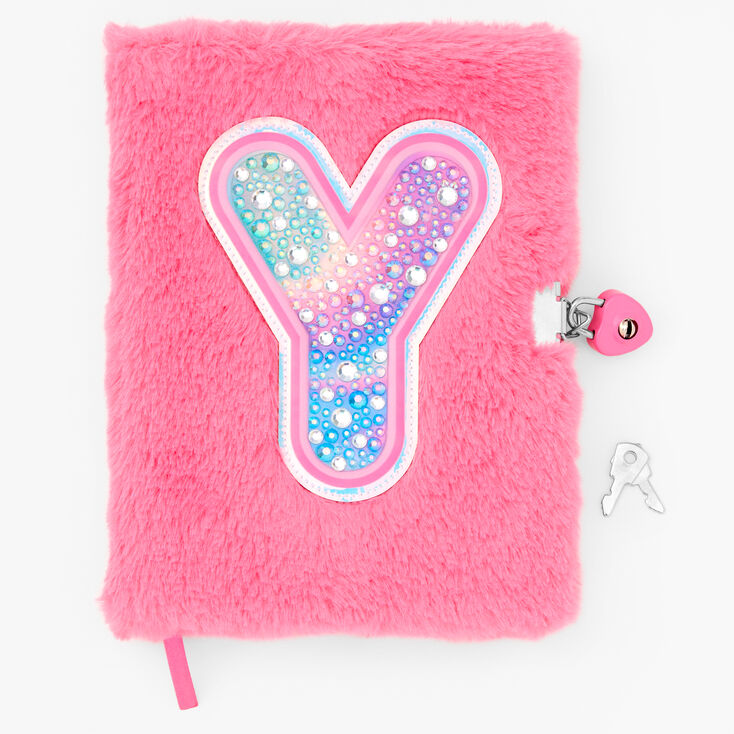 Bejeweled Initial Fuzzy Lock Diary - Y,