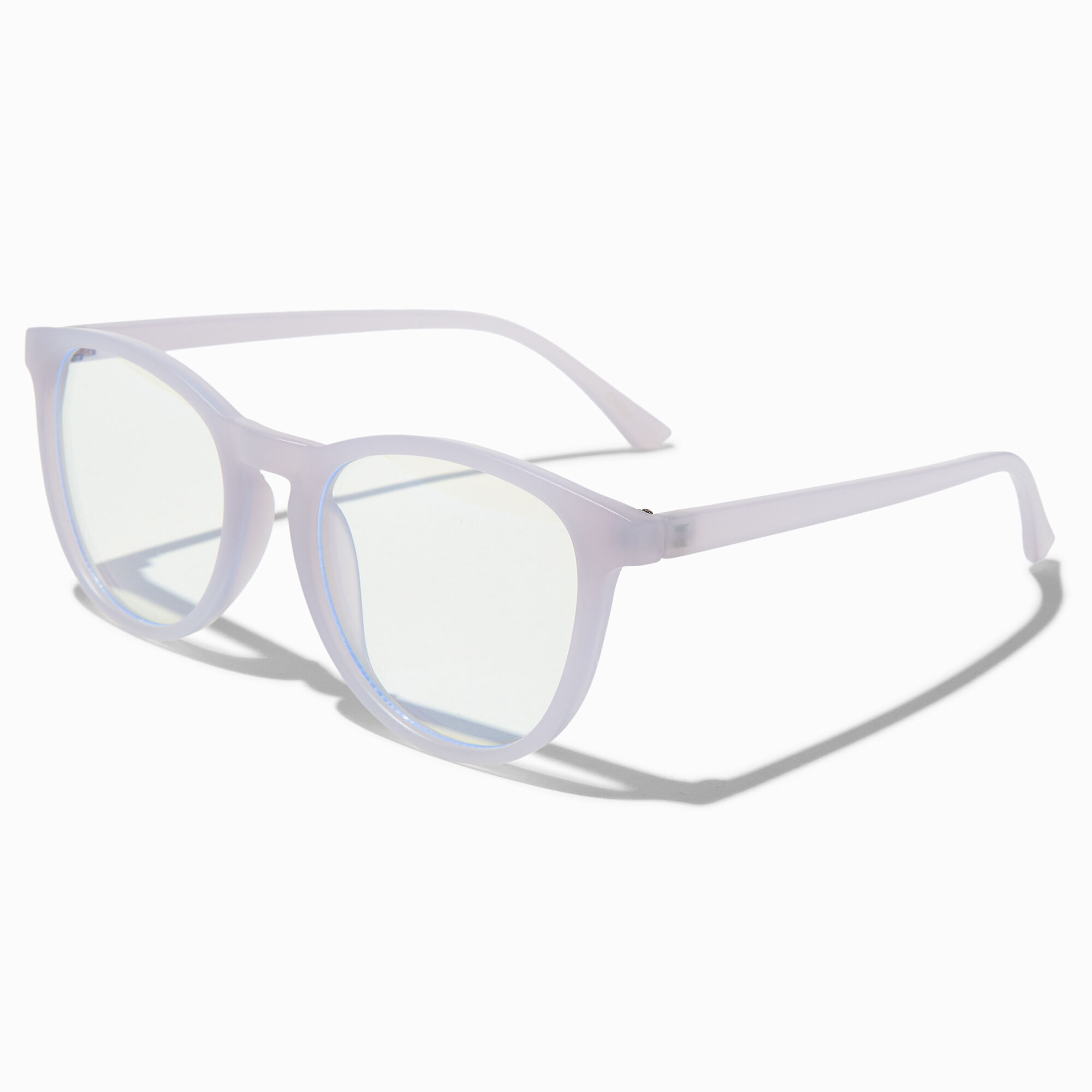 Solar Blue Light Reducing Matte Blue Oval Clear Lens Frames,