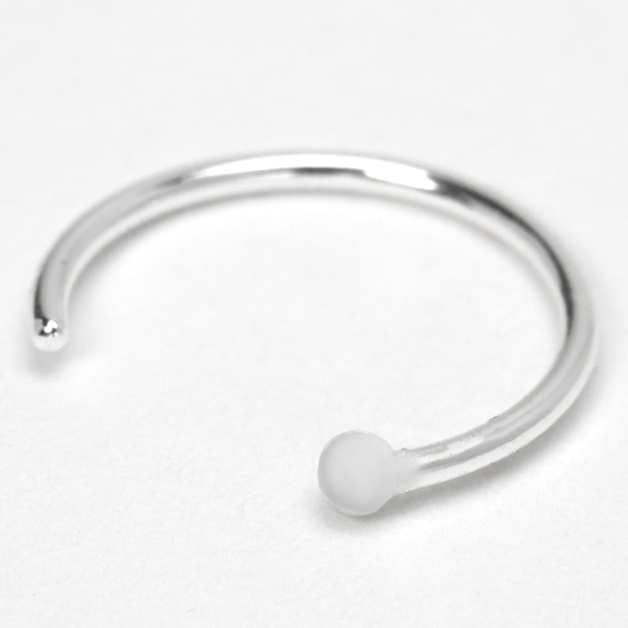 View Claires 22G Ball Open Nose Ring Silver information