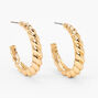 Gold 30MM Scalloped Half Hoop Earrings,