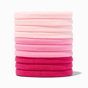 Mixed Pink Rolled Hair Ties - 10 Pack,
