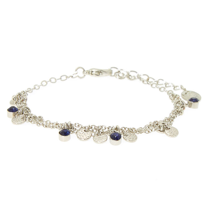 Silver Filigree Stone Chain Bracelet,