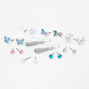 Cosmic Metal  Blue, Pink &amp; White Stud Earrings - 9 Pack,